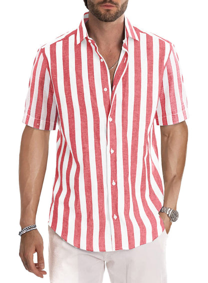 Herren Kurzarmhemd Streifen Modern Relaxed Fit