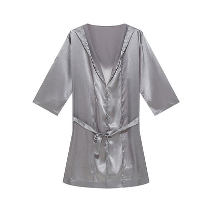 Herren Bademantel Soft Satin Qualität