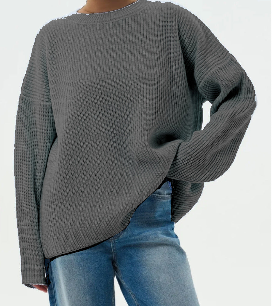 Damen Pullover Grobstrick Lässig Modern