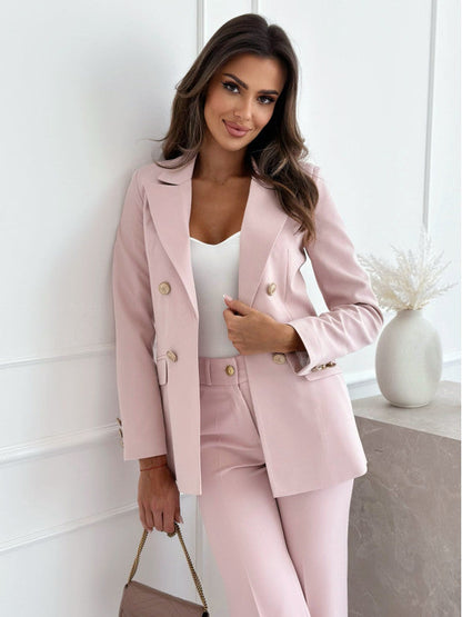 Elegante Damenkleidung Taillierte Figur Doppelreihen Knopfleiste