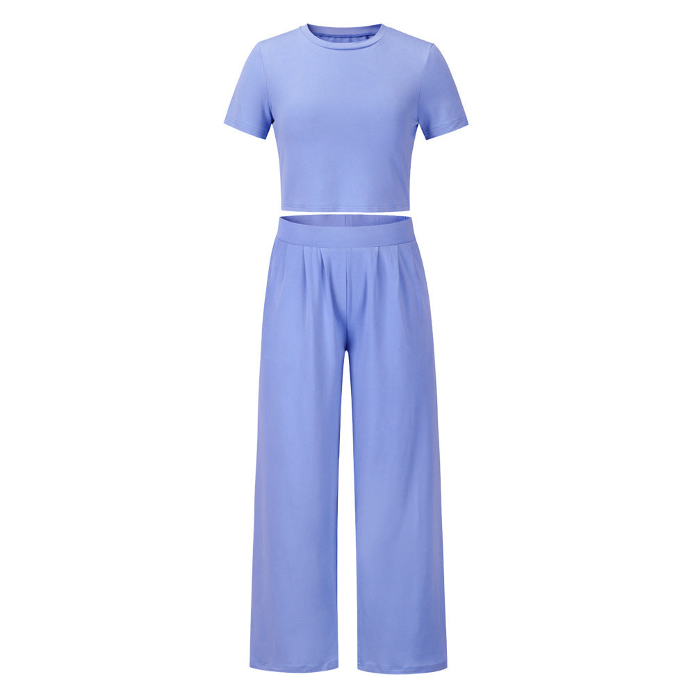 Damen Bequemes Sommer-Top mit weitem Hosen-Set