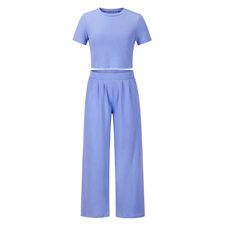 Damen Bequemes Sommer-Top mit weitem Hosen-Set