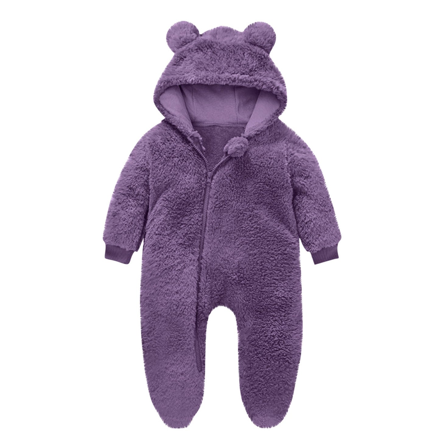 Kinder Fleece Overall Bärenohren Kuschelwarm