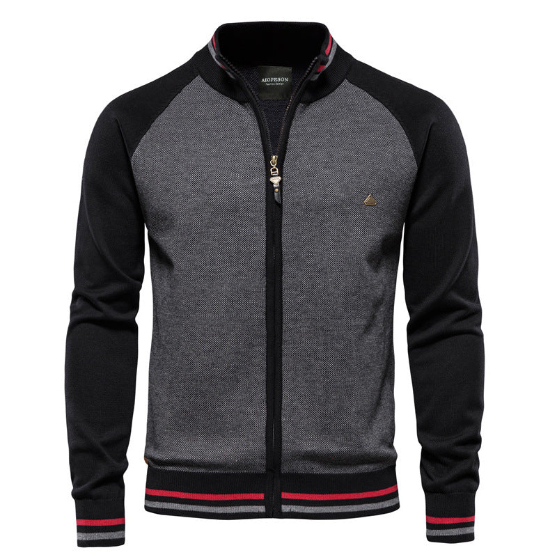 Feine Strickjacke Reißverschluss Modern Stehkragen