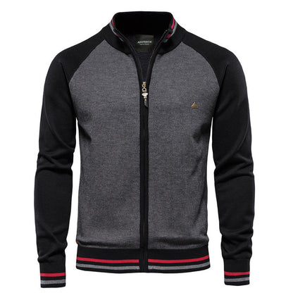 Feine Strickjacke Reißverschluss Modern Stehkragen