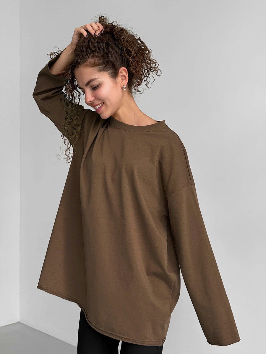 Damen Oversize Langarmshirt Hochwertig Modern