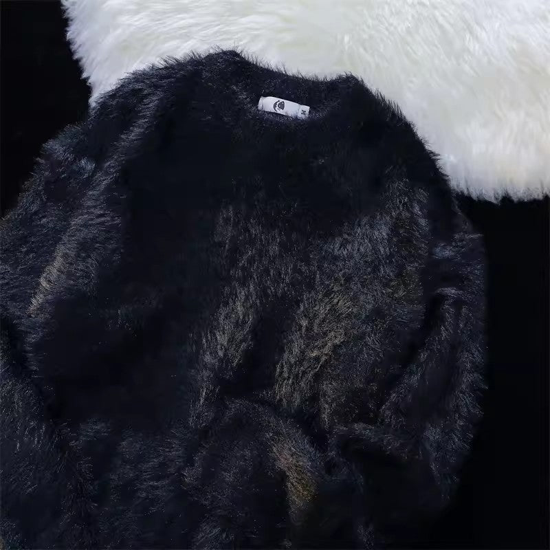 Damen Weich Pullover Rundhals Elegantes Design