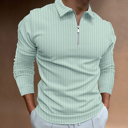 Herren Poloshirt Modern Reißverschluss Style
