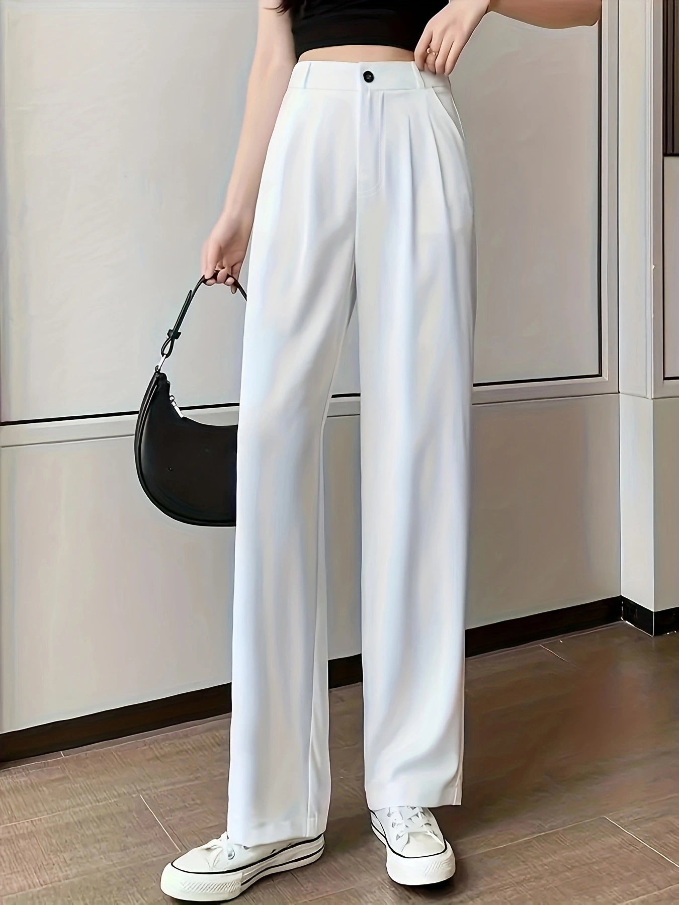 Damenweite Hochbundhose Bequem Elegant