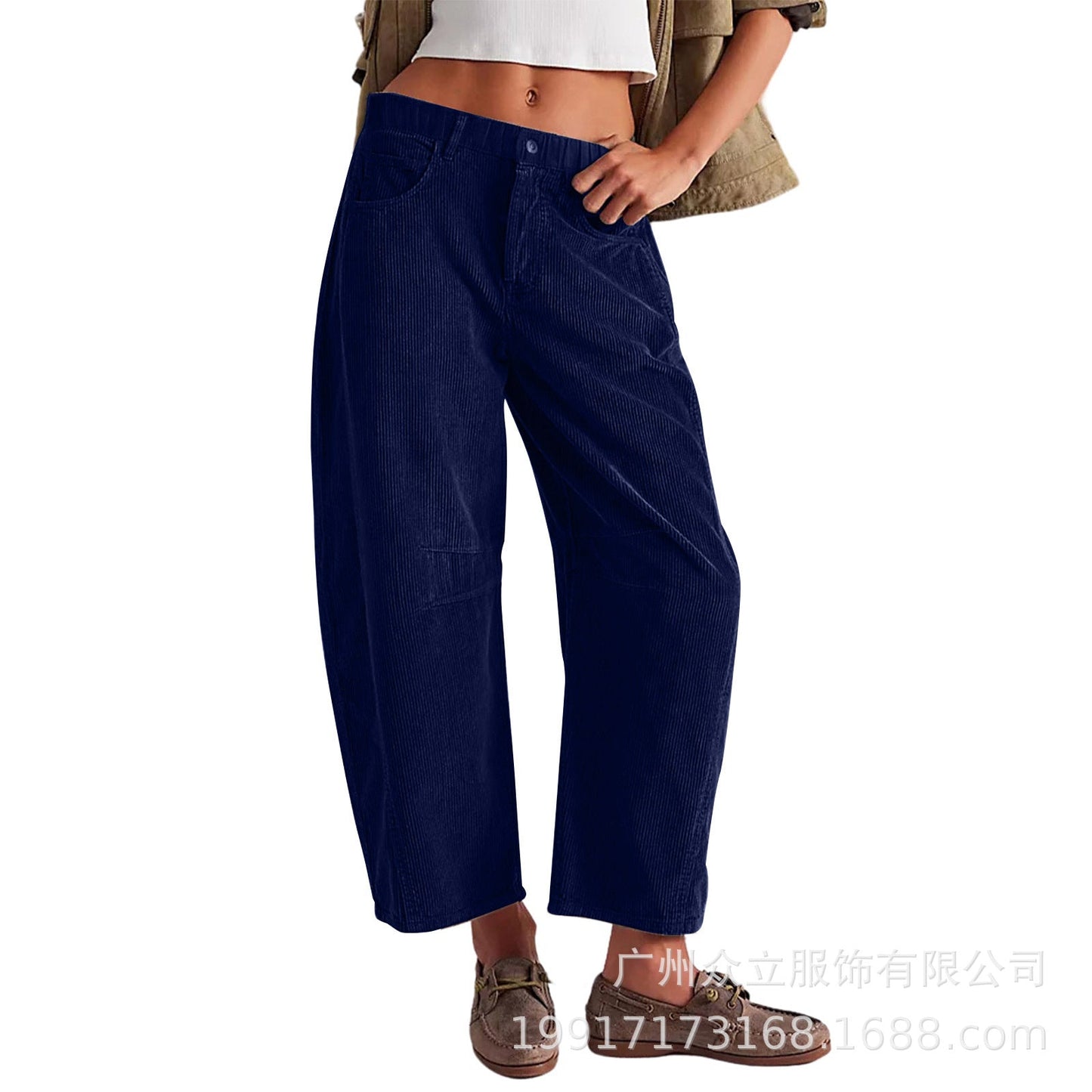 Damen Palazzo-Hosen Bequem und Stylisch Mit Seiten-Taschen