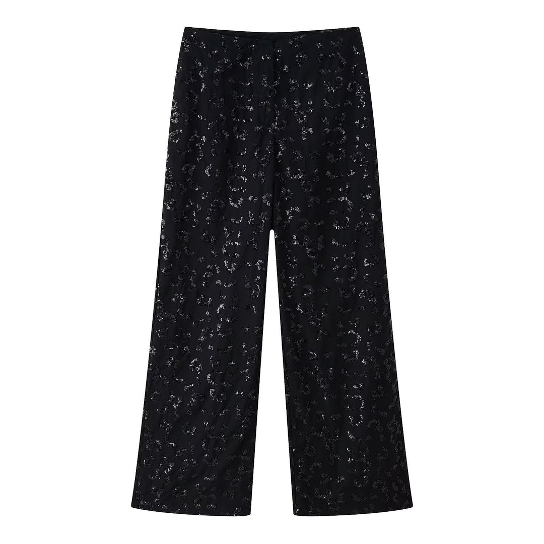 Damen Hose Elegant Spitze Blumenmuster