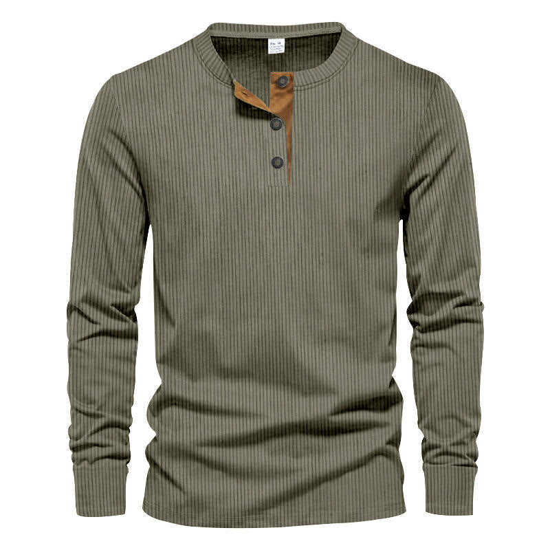 Herren Langarmshirt Strukturiert Modernes Design