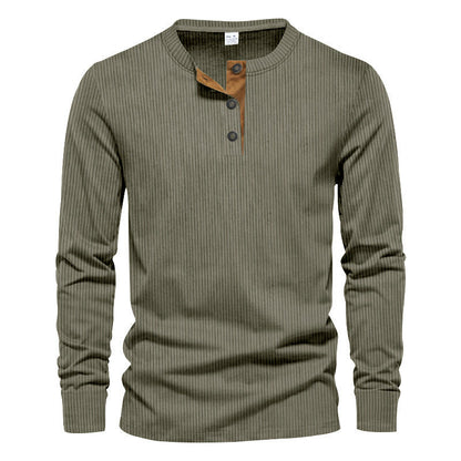 Herren Langarmshirt Strukturiert Modernes Design