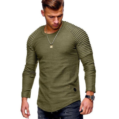 Herren Langarmshirt Strukturiertes Design Elegant