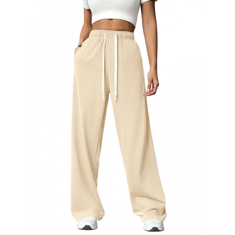 Damen Freizeithose Bequem Elastisch Weites Bein
