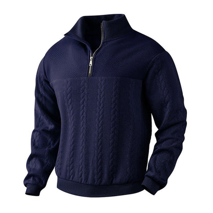 Herren Strickpullover Modern Hochkragen Reißverschluss