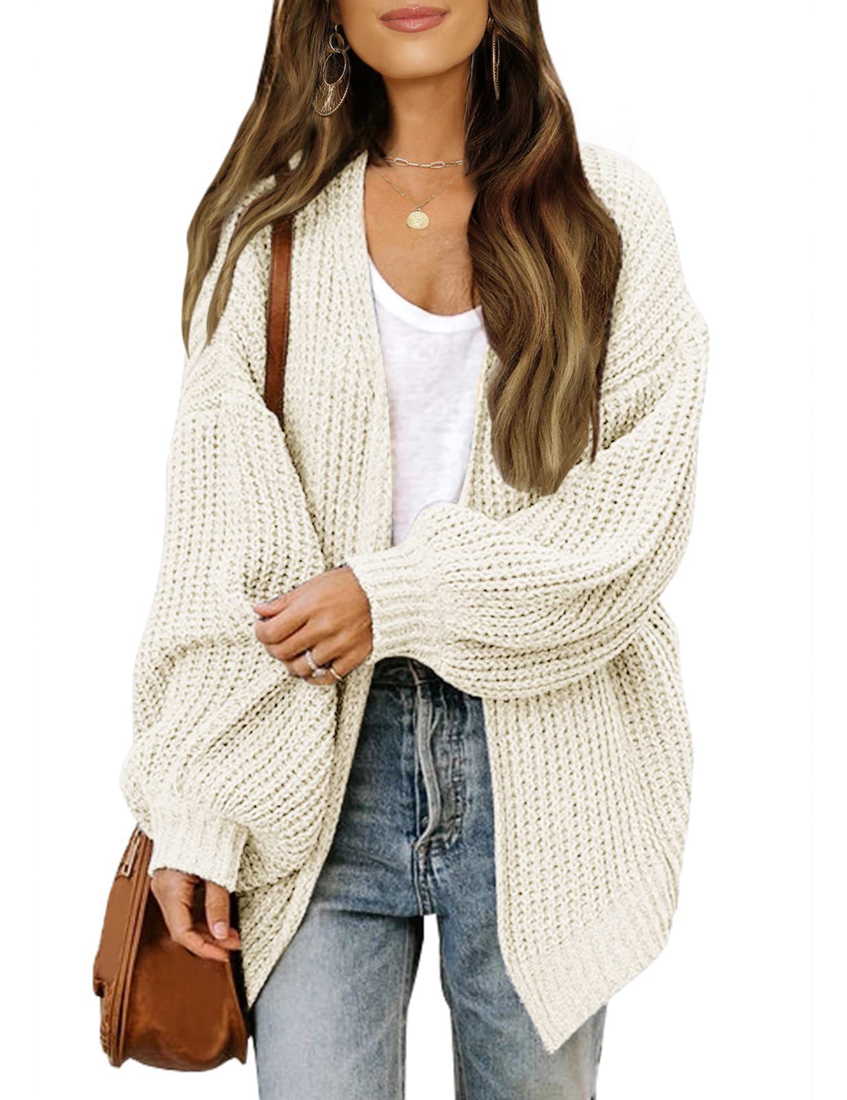 Damen Strickjacke Bequem Oversized Style