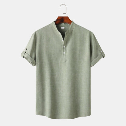Herren Kurzarmhemd Modern Henley Style