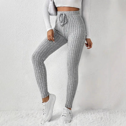 Damen Fleece Sweatpants Weich Rippstruktur - IdealeKleiden