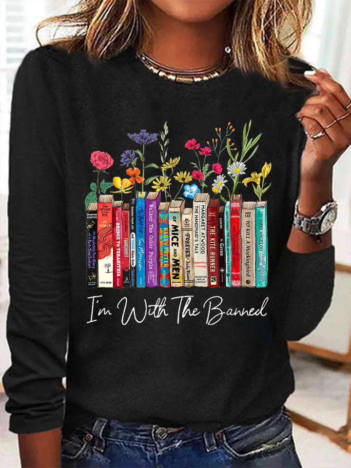 Damen Blumen-Shirt Langarm Romantic Look