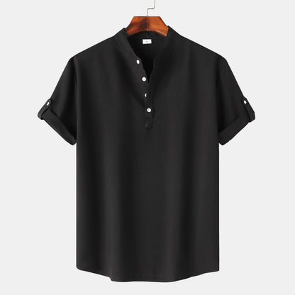 Herren Kurzarmhemd Modern Henley Style