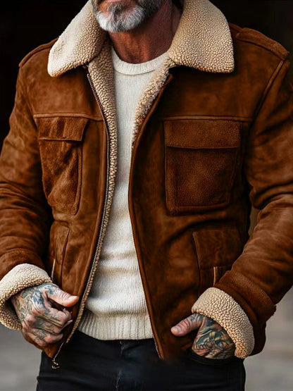 Herren Lammfelljacke Elegantes Design