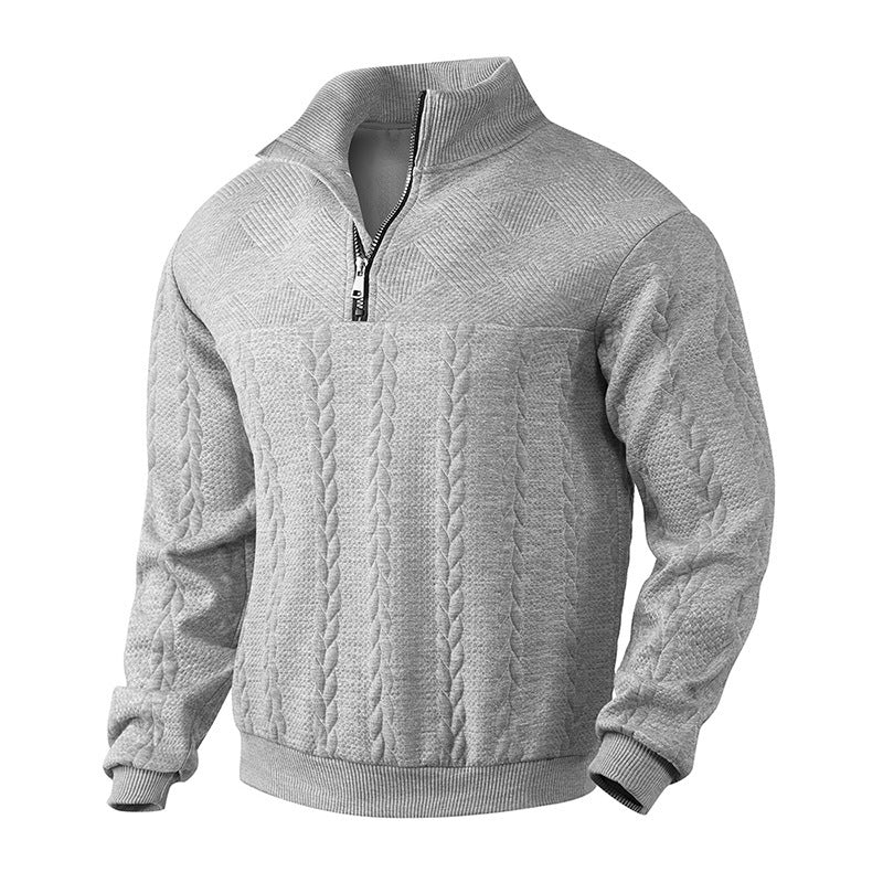 Herren Strickpullover Modern Hochkragen Reißverschluss