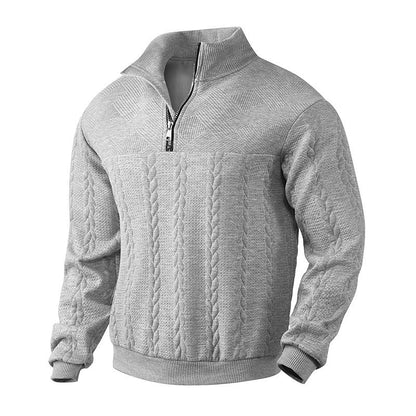 Herren Strickpullover Modern Hochkragen Reißverschluss