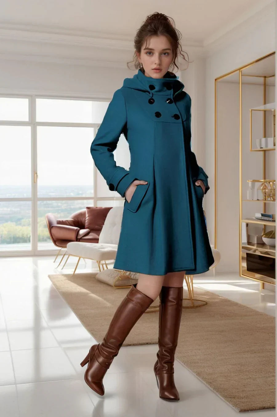 Gaia - Stilvoller Damenmantel Eleganz - IdealeKleiden