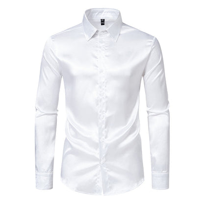 Herren Satinhemd Elegant Klassisch