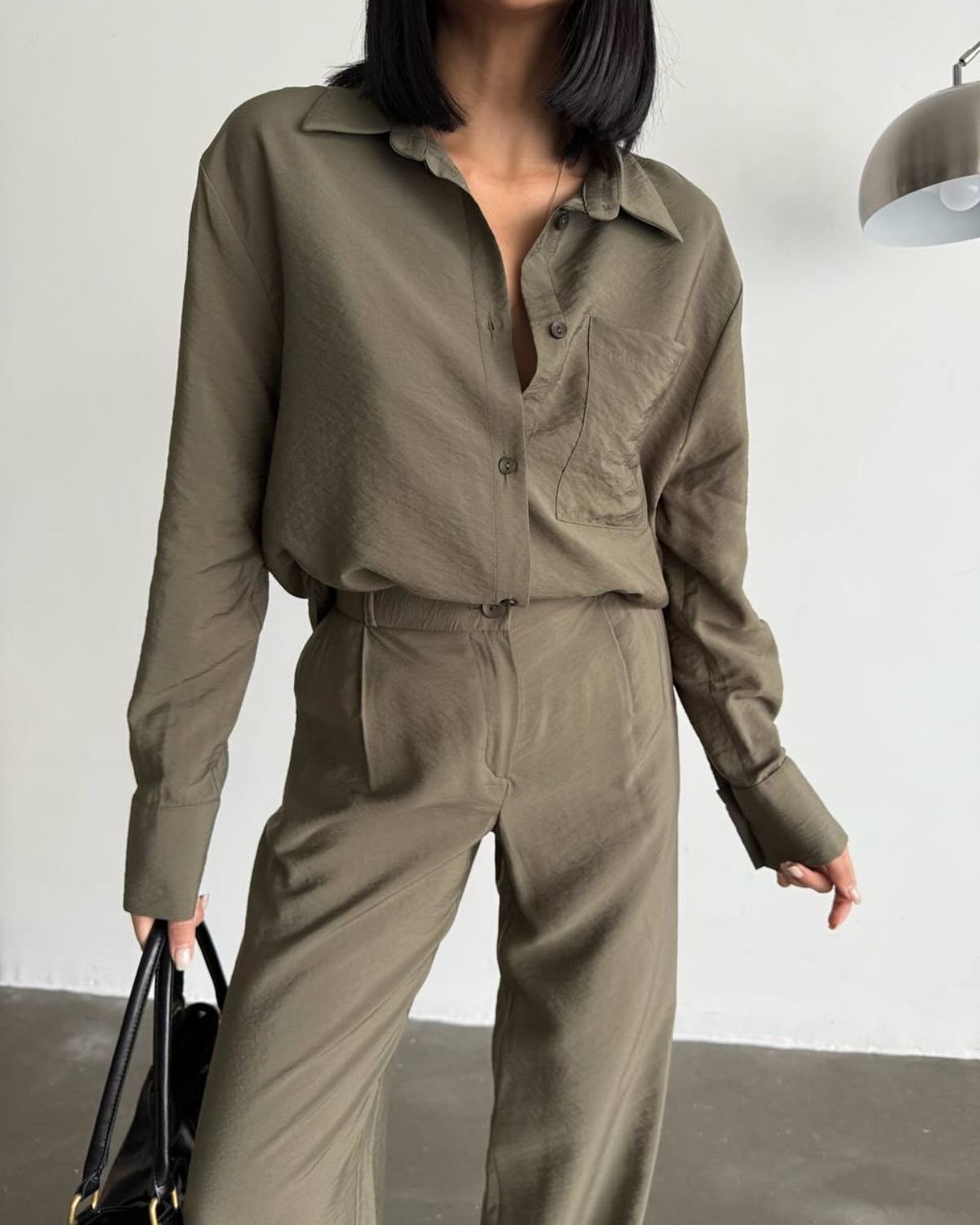 Damen Seidenbluse Langarm Elegantes Design
