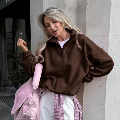 Damen Fleece Pullover Weich und Warm