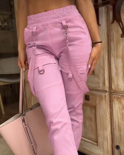 Damen Cargo-Hose Praktisch Stylisch Mit Taschen