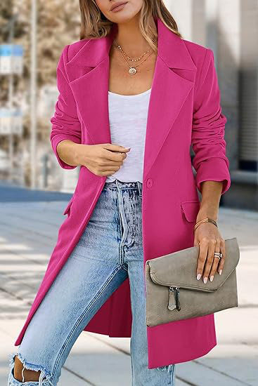 Damen Oversized Blazer Elegant Lang
