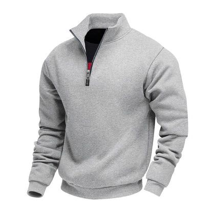 Herren Fleece Pullover Stehkragen Warm - IdealeKleiden