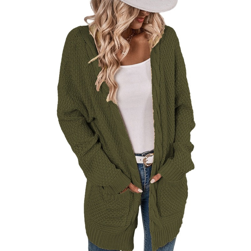 Damen Strickcardigan Großzügig Mit Taschen Elegantes Design