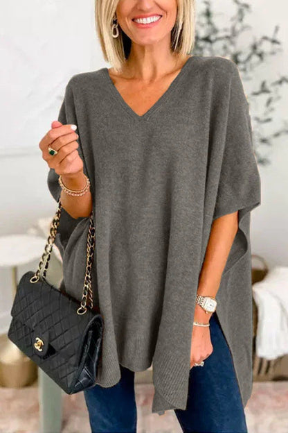 Damen Pullover Weich Oversized Geschnitten