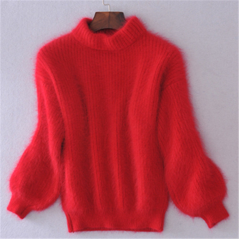 Damen Rollkragenpullover Weich Strukturiert