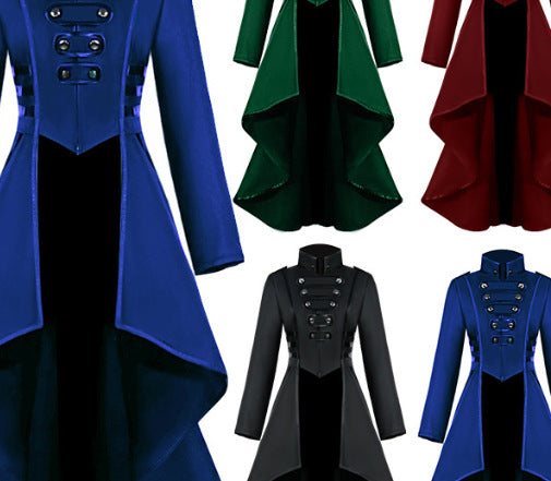 Damen Asymmetrische Mantel Stehkragen Elegantes Design