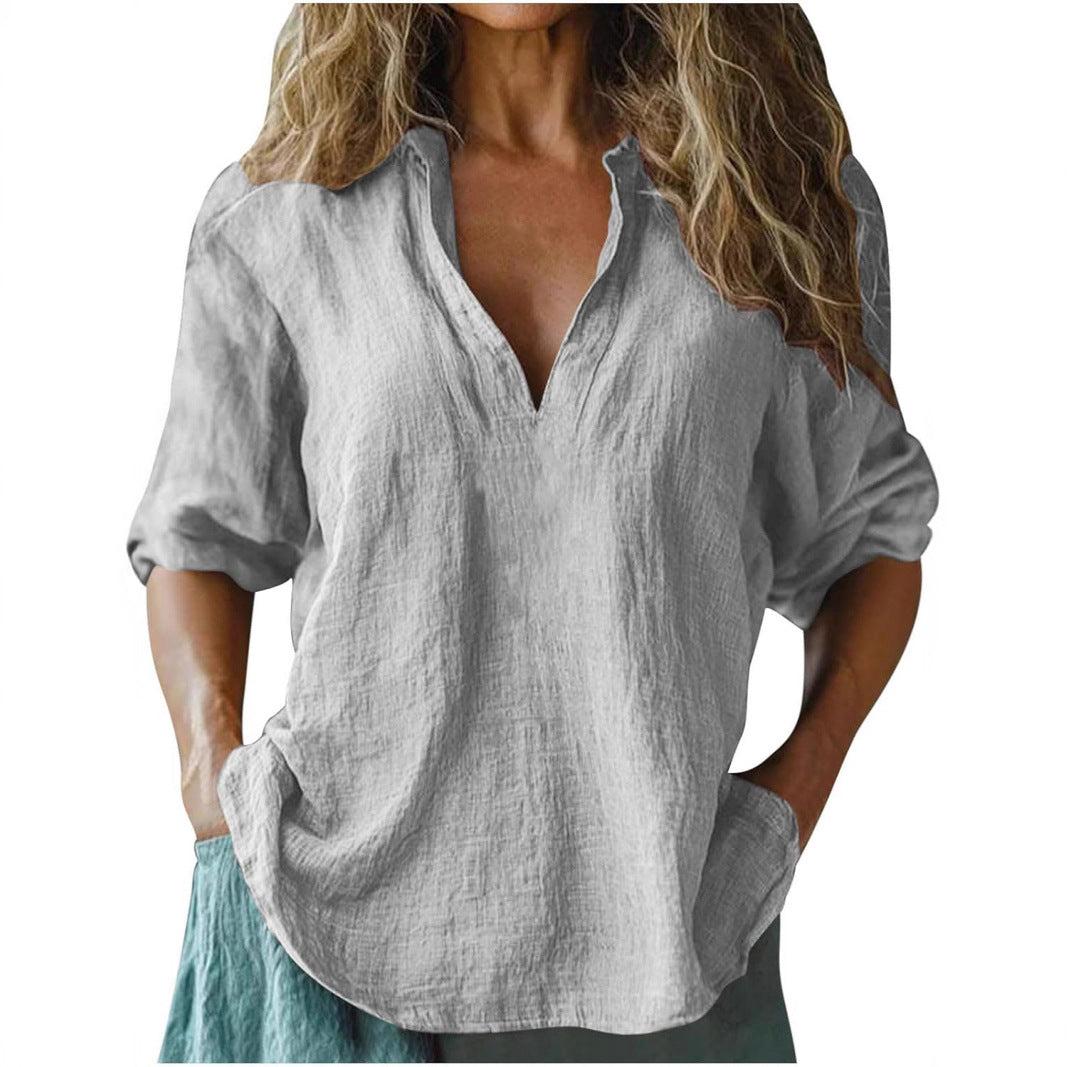 Damen Leinenbluse Sommerleich leicht