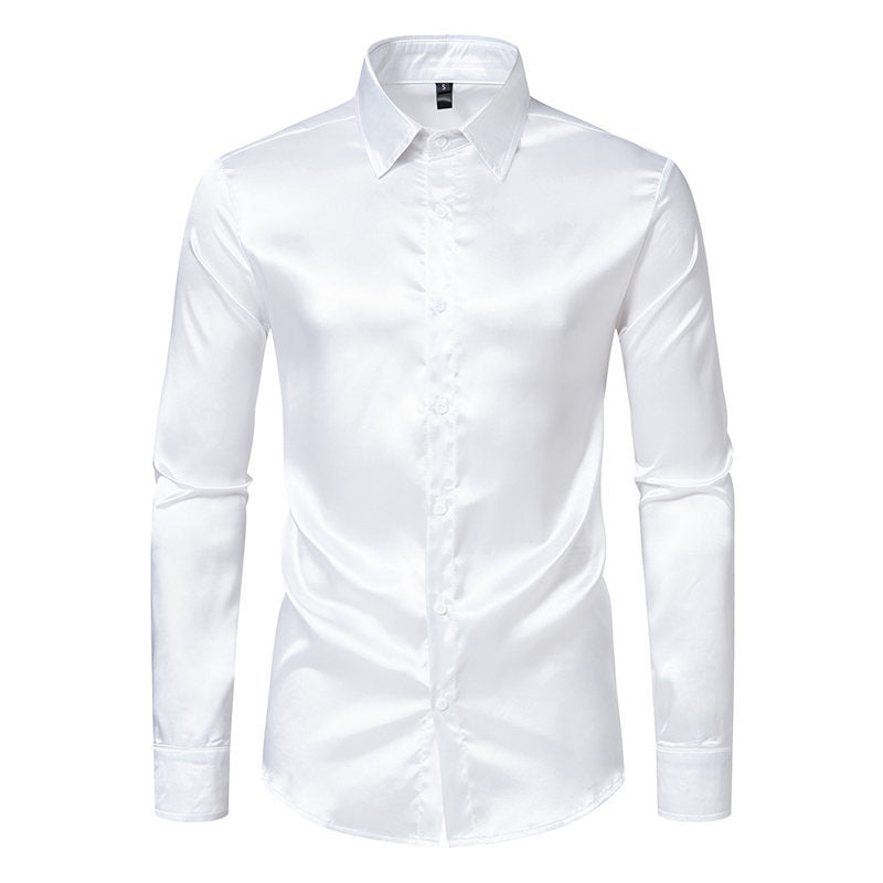 Herren Hemd Elegant Satin Glanz