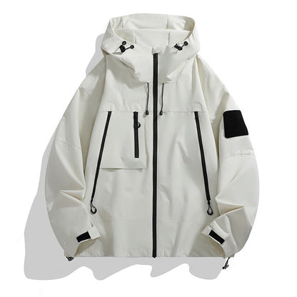 Herren Outdoor-Jacke Funktionell Kapuze Wasserdicht - IdealeKleiden