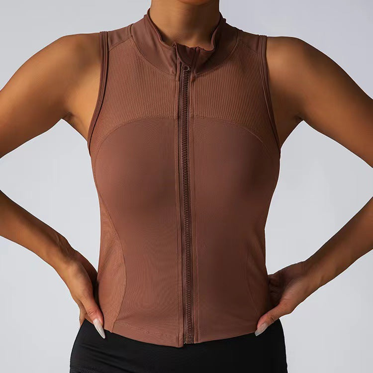 Damen Fitness-Top Elegant mit Reißverschluss