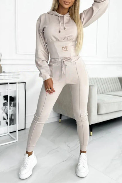 Damen Sportanzug Jumpsuit Kapuze Elastisch Komfortabel