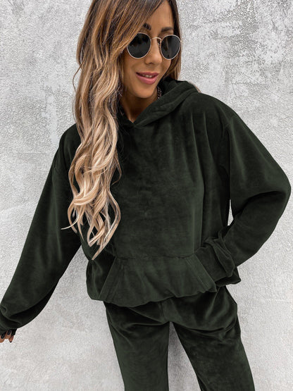 Damen Fleece Set Weich Hochkragen Elastisch