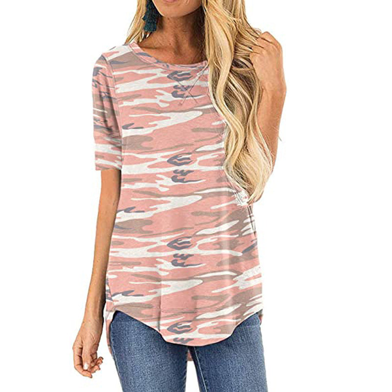Damen Tierprint T-Shirt Trendy Sommerkleidung