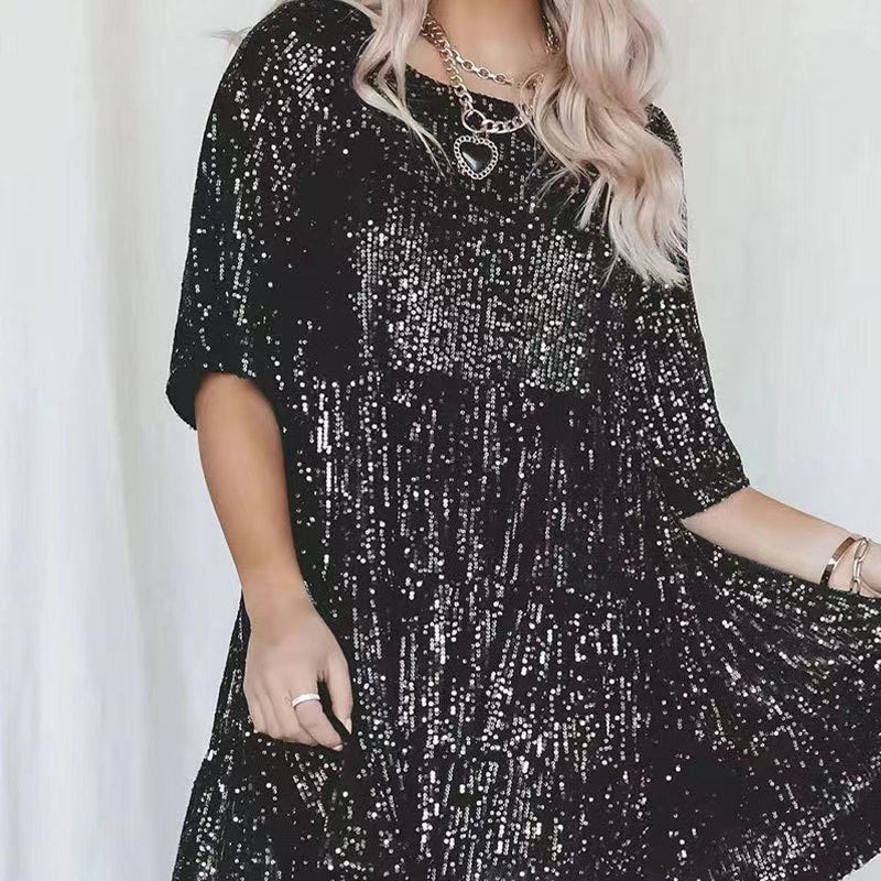 Damenpartykleid Glitzer Pailletten Minikleid