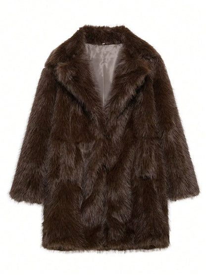 Damen Kunstfelljacke Weich Luxus Design