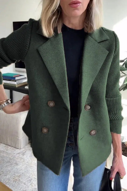Übergrößer Blazer mit Doppelreiher und Weichem Futter