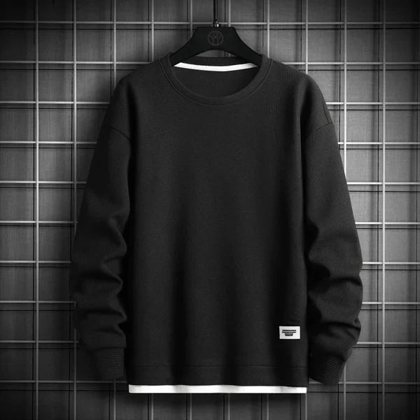 Waffel-Strick Pullover Rundhals Weich